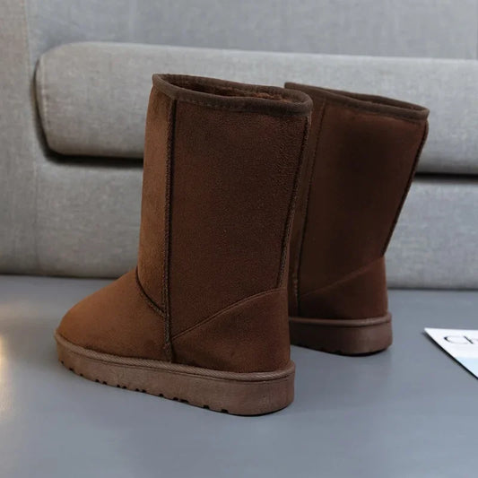 Botas de Neve Femininas de Cano Médio - Forradas com Algodão Quente