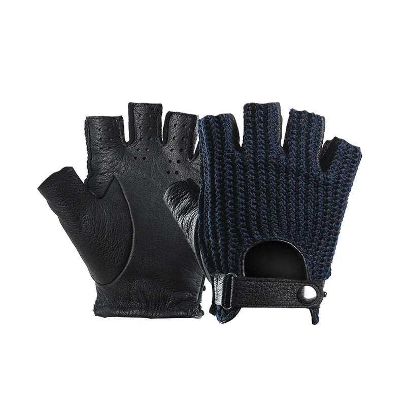 Luvas em Couro e Malha