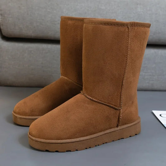 Botas de Neve Femininas de Cano Médio - Forradas com Algodão Quente